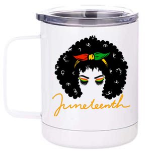 Juneteenth Pride Afro Hair Black History 12 oz Stainless Steel Tumbler Cup