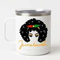 Juneteenth Pride Afro Hair Black History 12 oz Stainless Steel Tumbler Cup