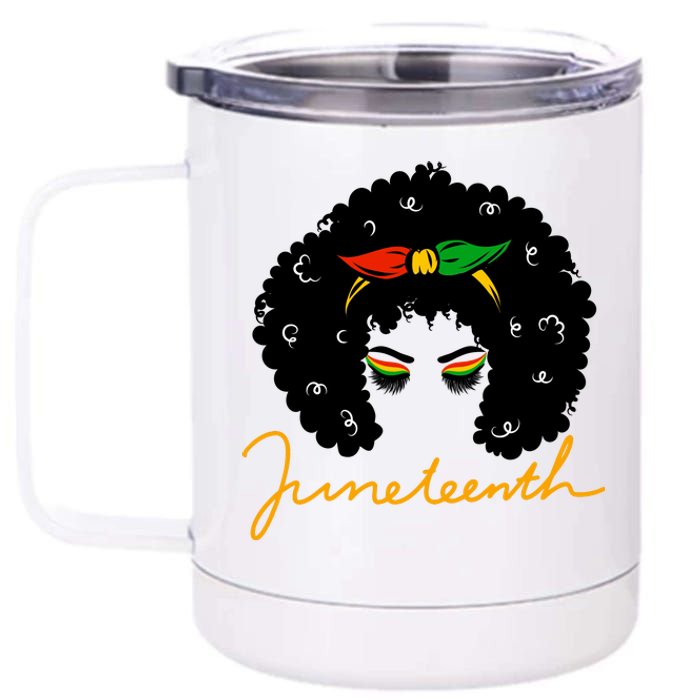 Juneteenth Pride Afro Hair Black History 12 oz Stainless Steel Tumbler Cup