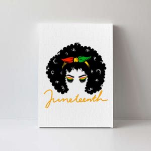 Juneteenth Pride Afro Hair Black History Canvas