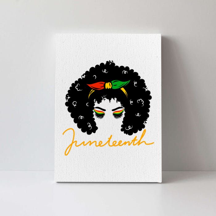 Juneteenth Pride Afro Hair Black History Canvas