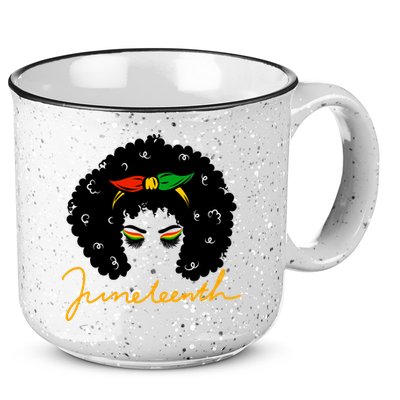 Juneteenth Pride Afro Hair Black History 15oz Campfire Ceramic Mug