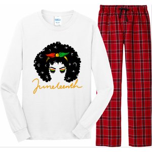 Juneteenth Pride Afro Hair Black History Long Sleeve Pajama Set