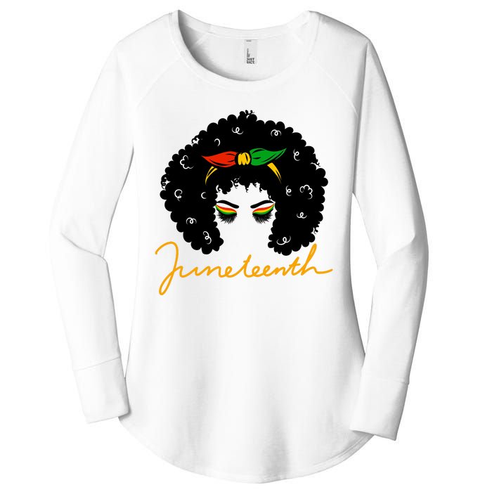 Juneteenth Pride Afro Hair Black History Women's Perfect Tri Tunic Long Sleeve Shirt