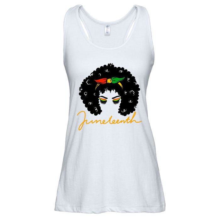 Juneteenth Pride Afro Hair Black History Ladies Essential Flowy Tank