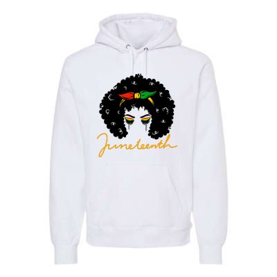 Juneteenth Pride Afro Hair Black History Premium Hoodie