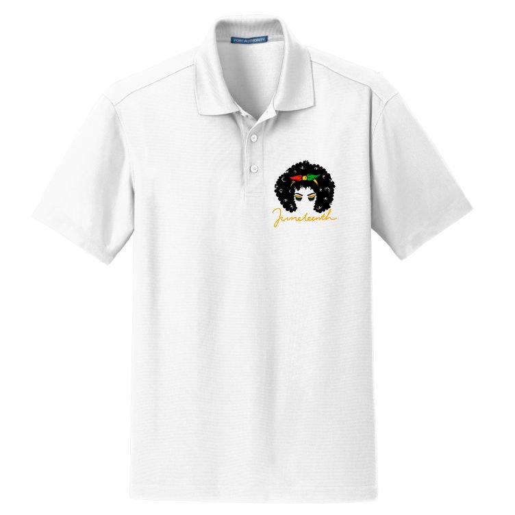 Juneteenth Pride Afro Hair Black History Dry Zone Grid Polo