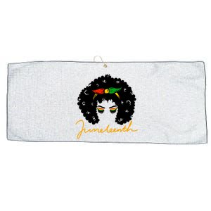 Juneteenth Pride Afro Hair Black History Large Microfiber Waffle Golf Towel