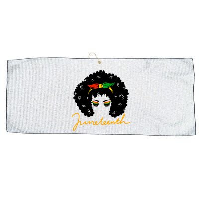 Juneteenth Pride Afro Hair Black History Large Microfiber Waffle Golf Towel