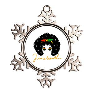 Juneteenth Pride Afro Hair Black History Metallic Star Ornament