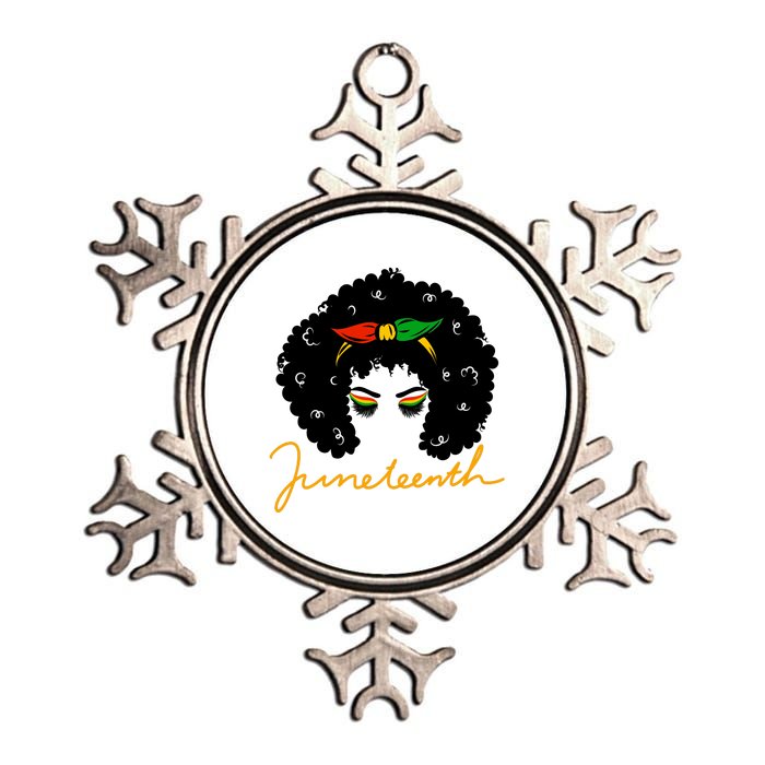 Juneteenth Pride Afro Hair Black History Metallic Star Ornament