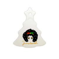 Juneteenth Pride Afro Hair Black History Ceramic Tree Ornament