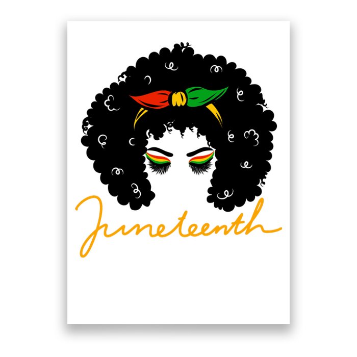 Juneteenth Pride Afro Hair Black History Poster