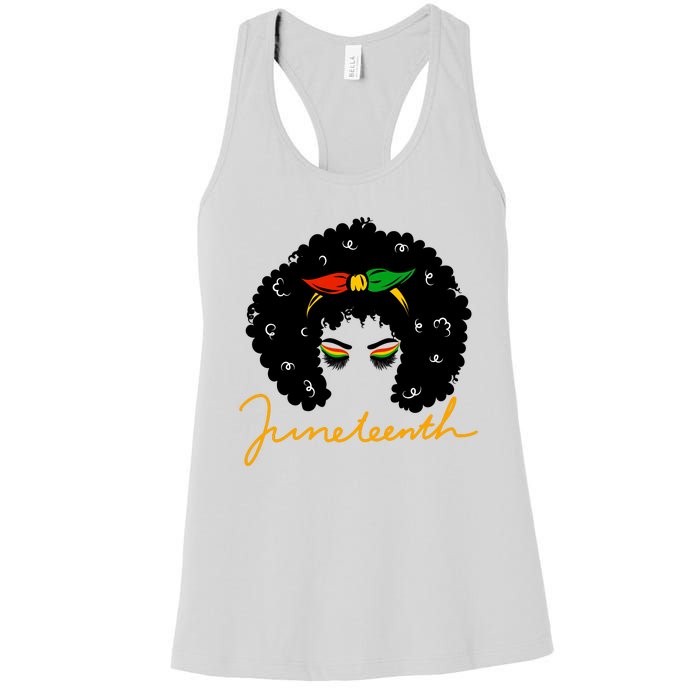 Juneteenth Pride Afro Hair Black History Women's Racerback Tank