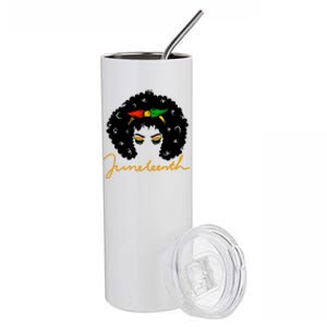 Juneteenth Pride Afro Hair Black History Stainless Steel Tumbler