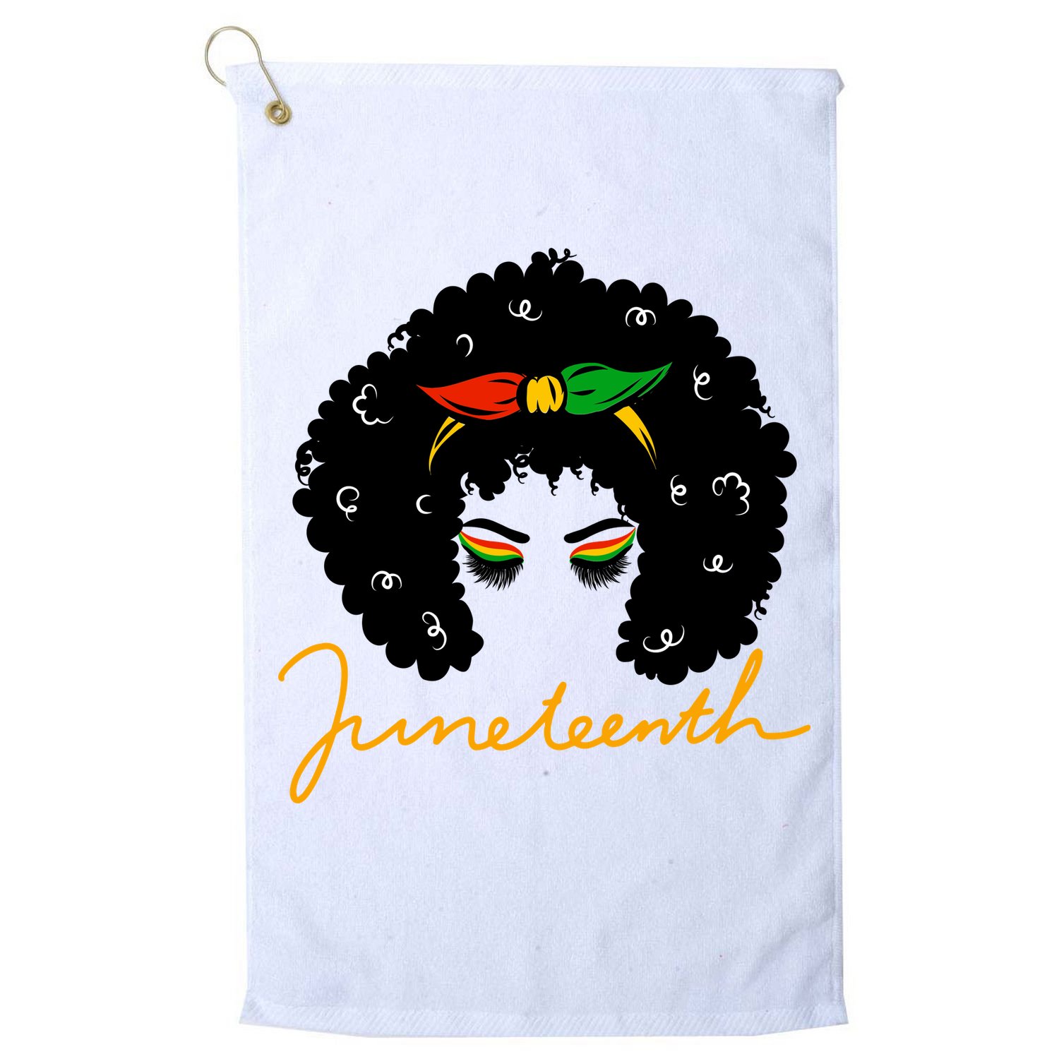 Juneteenth Pride Afro Hair Black History Golf Towel