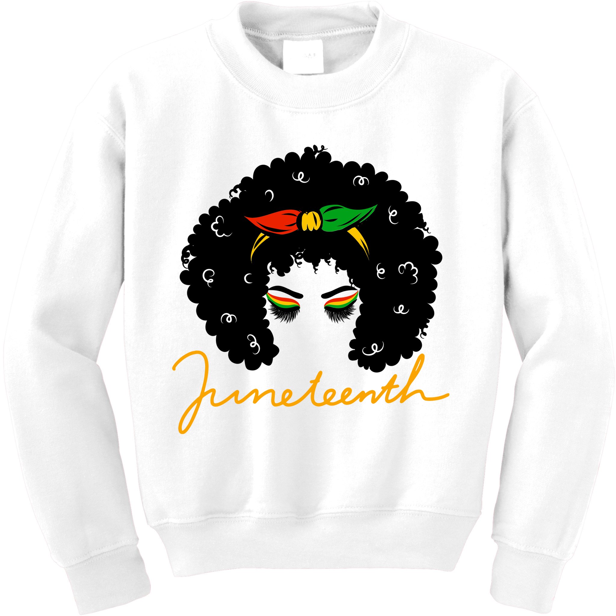 Juneteenth Pride Afro Hair Black History Kids Sweatshirt