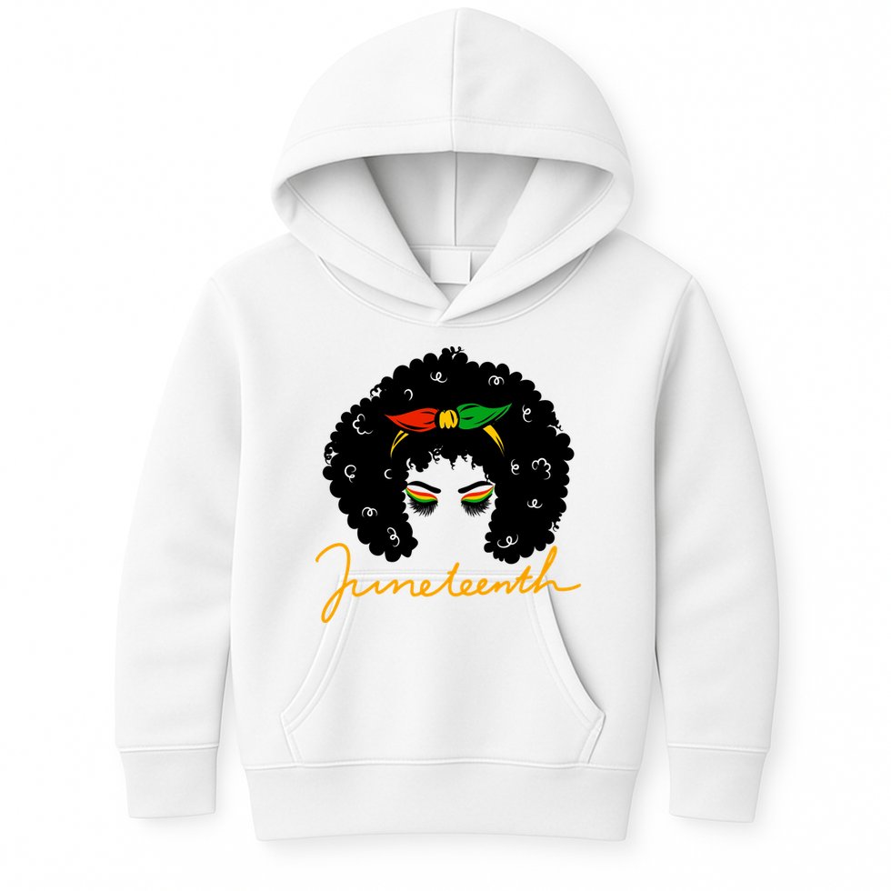 Juneteenth Pride Afro Hair Black History Kids Hoodie