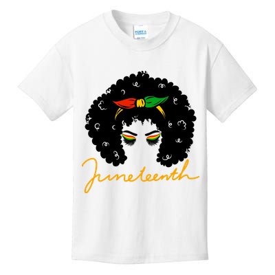 Juneteenth Pride Afro Hair Black History Kids T-Shirt