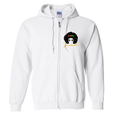 Juneteenth Pride Afro Hair Black History Full Zip Hoodie