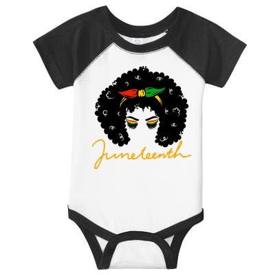 Juneteenth Pride Afro Hair Black History Infant Baby Jersey Bodysuit
