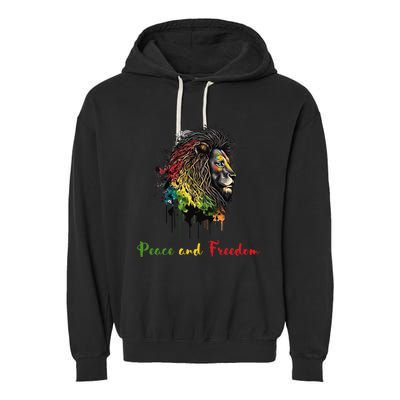 Juneteenth peace and freedom black history african heritage Garment-Dyed Fleece Hoodie