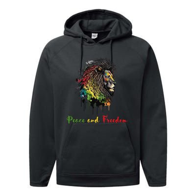 Juneteenth peace and freedom black history african heritage Performance Fleece Hoodie