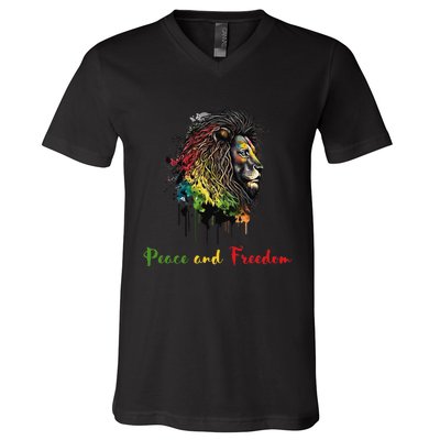 Juneteenth peace and freedom black history african heritage V-Neck T-Shirt