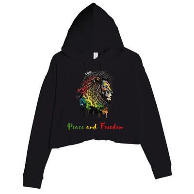 Juneteenth peace and freedom black history african heritage Crop Fleece Hoodie