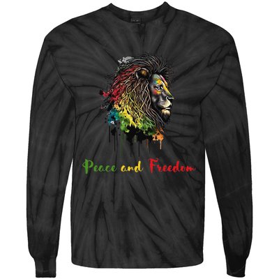 Juneteenth peace and freedom black history african heritage Tie-Dye Long Sleeve Shirt