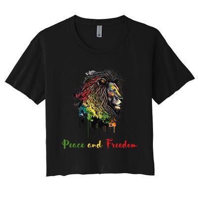 Juneteenth peace and freedom black history african heritage Women's Crop Top Tee