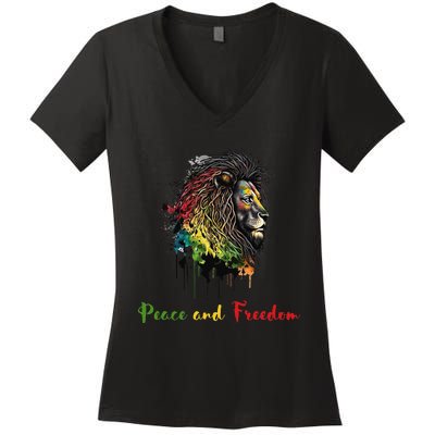 Juneteenth peace and freedom black history african heritage Women's V-Neck T-Shirt