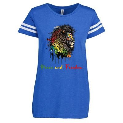 Juneteenth peace and freedom black history african heritage Enza Ladies Jersey Football T-Shirt