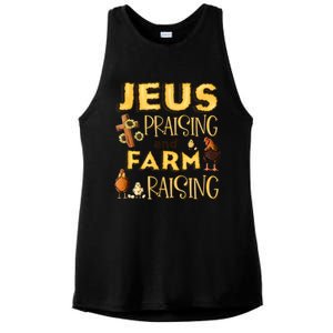 Jesus Praising And Farm Raising Chicken Farmer Christian Ladies PosiCharge Tri-Blend Wicking Tank