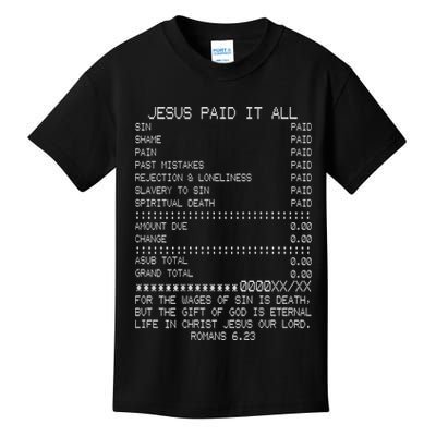 Jesus Paid-It All Christianity Christian Bible Verse Kids T-Shirt