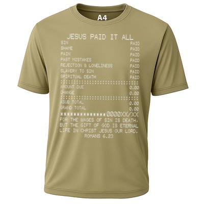 Jesus Paid-It All Christianity Christian Bible Verse Cooling Performance Crew T-Shirt