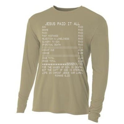 Jesus Paid-It All Christianity Christian Bible Verse Cooling Performance Long Sleeve Crew