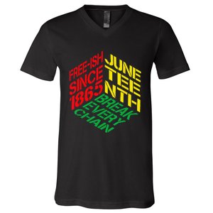 Juneteenth Pride African American V-Neck T-Shirt