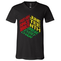 Juneteenth Pride African American V-Neck T-Shirt