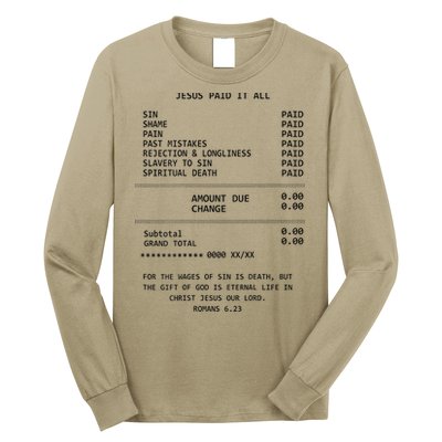 Jesus Paid-It All Christianity Christian Bible Long Sleeve Shirt