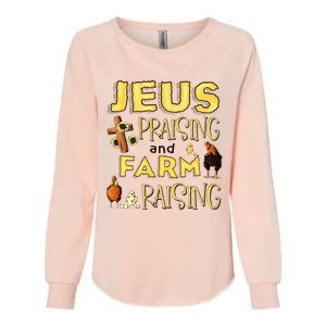 Jesus Praising And Farm Raising Chicken Farmer Christian Womens California Wash Sweatshirt