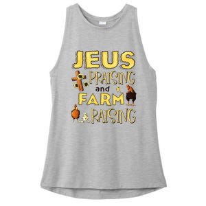 Jesus Praising And Farm Raising Chicken Farmer Christian Ladies PosiCharge Tri-Blend Wicking Tank