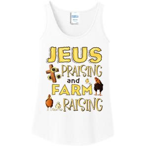 Jesus Praising And Farm Raising Chicken Farmer Christian Ladies Essential Tank