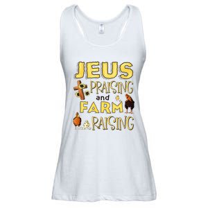 Jesus Praising And Farm Raising Chicken Farmer Christian Ladies Essential Flowy Tank