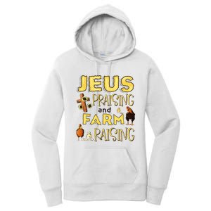 Jesus Praising And Farm Raising Chicken Farmer Christian Women's Pullover Hoodie