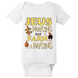 Jesus Praising And Farm Raising Chicken Farmer Christian Baby Bodysuit