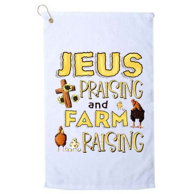 Jesus Praising And Farm Raising Chicken Farmer Christian Golf Towel