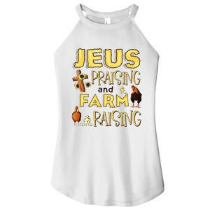 Jesus Praising And Farm Raising Chicken Farmer Christian Women's Perfect Tri Rocker Tank