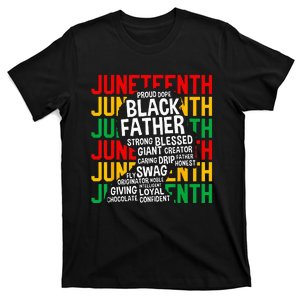 Juneteenth Proud Black Fathers Day Black History African T-Shirt