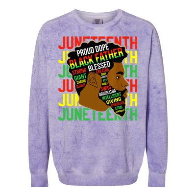 Juneteenth Proud Black Fathers Day Black History African Colorblast Crewneck Sweatshirt